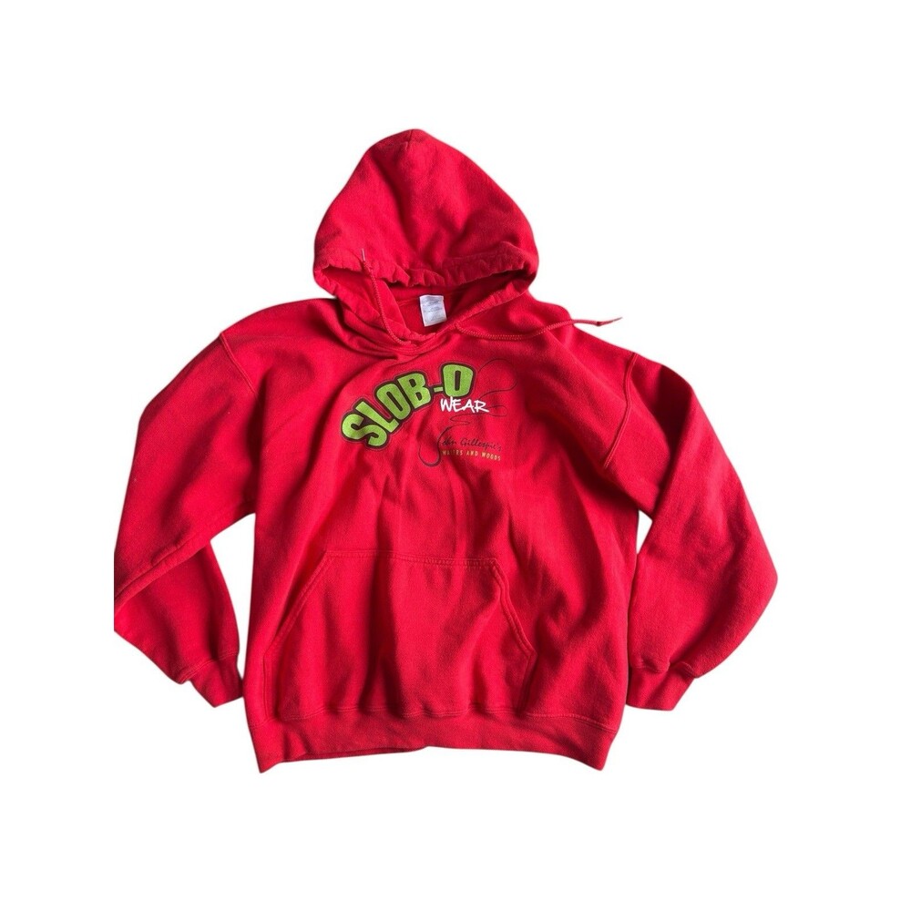 John Gillespie Waters Woods Hoodie Mens Large Red Slob-O Wear Wisconsin Fishing